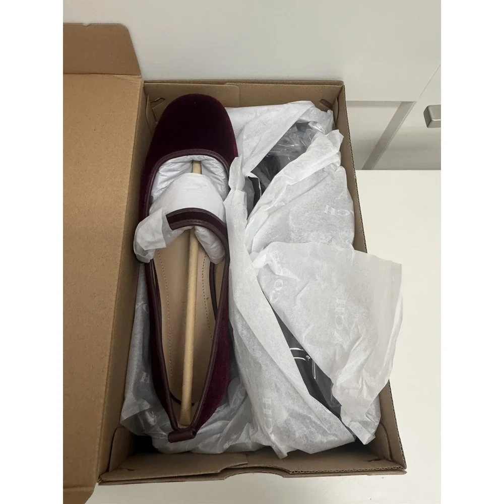 NEW Coach C Rivet Mary Jane Burgundy/Merlot CCG46 Velvet 8.5